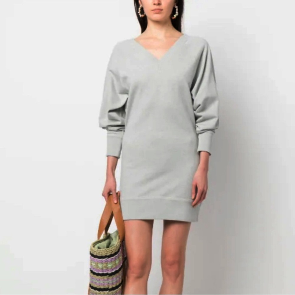 ISABEL MARANT ETOILE MANUELA SOFT GREY MINI DRESS LARGE - Picture 3 of 7